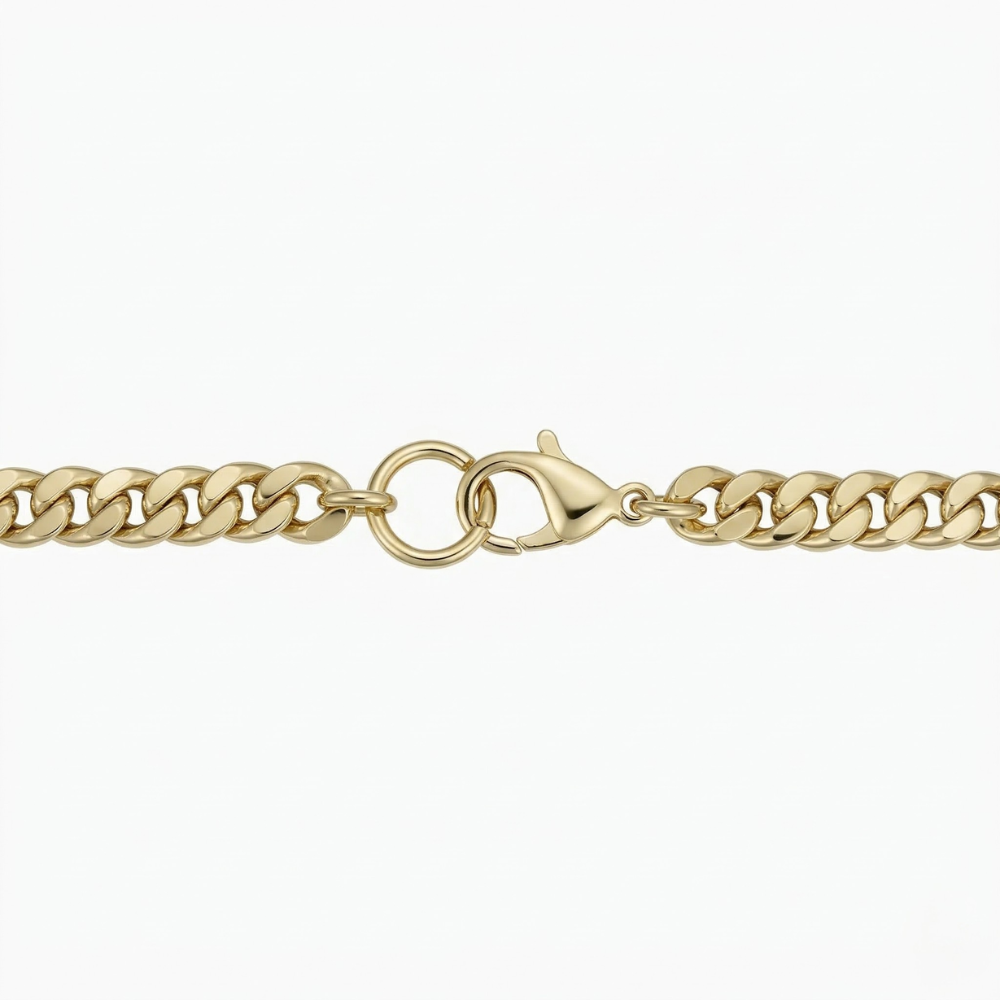 Pulsera cubana Estate Cuban en oro de Rose & Oliver, detalle de eslabones gruesos y acabado brillante.