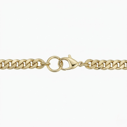 Pulsera cubana Estate Cuban en oro de Rose & Oliver, detalle de eslabones gruesos y acabado brillante.